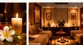 Spa candles and relaxing atmosphere